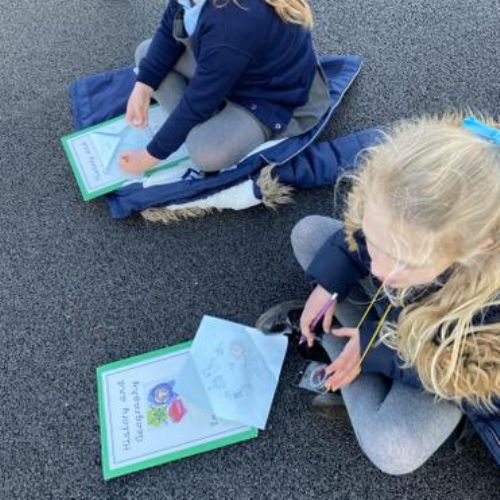 In geography we have been learning how to use a compass. We did some sketching and fieldwork of our playground.